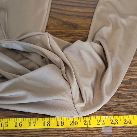 Jason Wu Engracia Plunge Long Sleeve Midi Dress Size L Tan Formal Low Back Bodyc - Picture 10 of 16